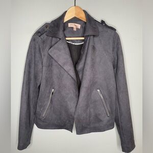 Philosophy Carbon Sky Gray Faux Leather Jacket